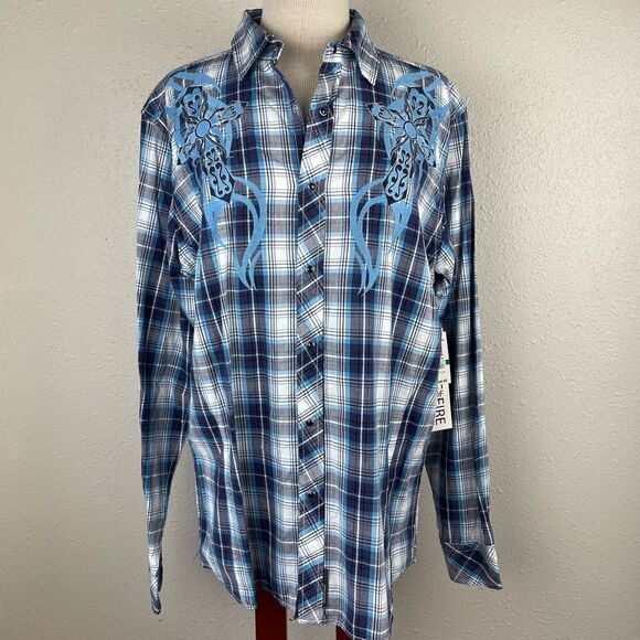 NWT Ring of Fire Western Style Shirt Size L - Picture 1 of 8